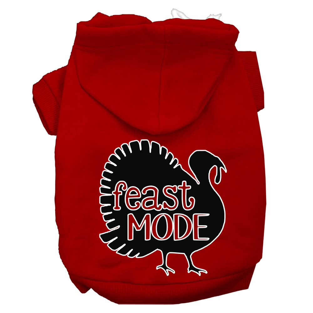 Feast Mode Screen Print Dog Hoodie Red M